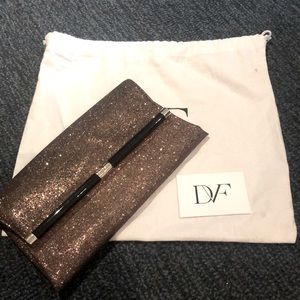 DVF clutch sparkly copper